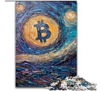Night Sky Bitcoin 1000 Piece Jigsaw Puzzles for Adults Gifts, for 14+ Train Your Brain And Your Hands Christmas Game Gifts (26x38cm)