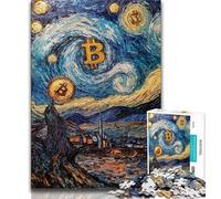 Night Sky Bitcoin Puzzles for Adults Teens 1000pc Puzzle,Challenging Game Toys Every Piece Is Unique - Challenging Family Fun Game 50x75cm