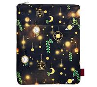 Night Sky Book Sleeve Protector | 11x8.5 Inch Book Cover with Zip | Celestial Gift for Stargazing Readers