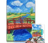 Night Sky Bridge Puzzles 1000 Pieces for Teenagers,Pattern Assembly Fun at Home Activities,Birthday Present,Travel Gifts 38x26cm