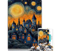 Night Sky Castle Jigsaws 1000 Pieces for Teenagers,Stress Reliever Difficult Challenge Deal As Gifts for The Whole Family (38x26cm)