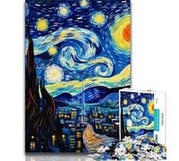 Night Sky Castle Puzzles for Adults Teens 1000 Pieces,Challenging To Complete But Fun And Humorous with Matching Poster And Trivia Sheet (38x26cm)