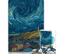 Night Sky City Cityscape 1000 Piece Jigsaw Puzzles for Teenagers,Family Game Stress Reliever Difficult Challenge Great Gifts And Toys 38x26cm