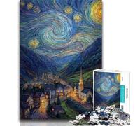 Night Sky City Cityscape Jigsaw Puzzles for Adults 1000 Piece,Challenging Game Toys Every Piece Is Unique - Challenging Family Fun Game 38x26cm