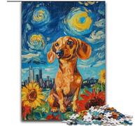 Night Sky Dachshund Jigsaw Puzzles for Adults, Suitable for Ages 14 And Up Wall Decoration Christmas Birthday Gift (50x75cm)
