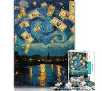 Night Sky Dollar Bills 1000 Piece Jigsaw Puzzles for Adults Gifts,Decompressing Intellectual Educational Toy Great Gifts And Toys 38x26cm