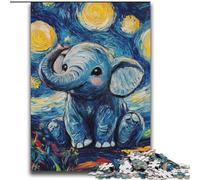 Night Sky Elephant Jigsaw Puzzles for Adults Teenagers Jigsaws Puzzle, Suitable for Ages 14 And Up Family Fun It Is Ideal As A Gift for The Whole Family (70x100cm)