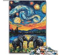 Night Sky Elephant Puzzles for Adults 2000 Pieces, Learning Educational Toys Family Games with Matching Poster And Trivia Sheet (70x100cm)