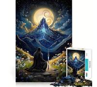 Night Sky Fantasy Jigsaw Puzzles 1000 Piece for Adults Improve Memory Peaceful Time Fine Edge Santa Wish Gift (38x26cm)