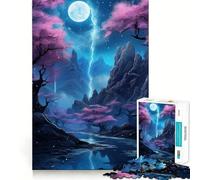 Night Sky Fantasy Landscape 1000 Piece Jigsaw Puzzles for Adults Jigsaw Brain Workout Toy Bonding Time Art Assembly Stylish Gift (38x26cm)