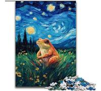 Night Sky Frog Jigsaw Puzzles for Teenagers 1000 Piece Puzzle, Challenging Game Toys Wall Decoration Unique Birthday And Xmas Gifts (26x38cm)