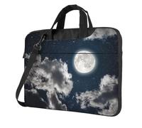 Night Sky Full Moon Printed Waterproof Laptop Case Ultra-Thin Portable One-Shoulder Laptop Bag 600d Oxford 13in/14in/15.6in