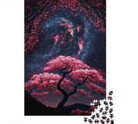 Night Sky Jigsaw Puzzle for Adults 1000 Piece Jigsaw Puzzle Cherry Blossom Relaxing Home Decor Gift 70x50cm/1000pcs