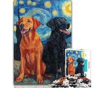 Night Sky Labrador 1000 Piece Jigsaw Puzzles for Adults Gifts,for Educational Game Challenge Toy Unique Home Decor And Gifts (38x26cm)