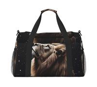 Night Sky Lion Water-Resistant Travel Duffel Bag Compact Sports, Gym & Weekend Tote for Men & Women