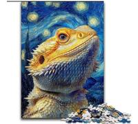 Night Sky Lizard Jigsaw Puzzles for Teenagers 1000 Piece, Fun Games Every Piece Is Unique - Challenging Family Fun Game (26x38cm)