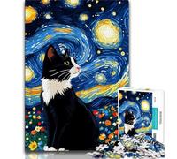 Night Sky Night Sky Cat Puzzles for Adults Teens 1000 Pieces,Help The Brain Exercise Addictive Toys to Cultivate Patience A Work of Art 50x75cm