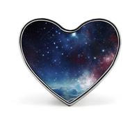 Night Sky Outer Space Buttons Pin Memorial Boutonniere for Wedding Groom Bride, Customize Lapel Heart Pin for Christmas, Men Women Costume Decorative Fashionable Brooches
