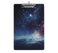 Night Sky Outer Space Clipboard Retractable Hanging Tab Clip Board Plastic Clipboard Nursing Clipboards Nurse, Doctor, Cute Design for Standard Size 12.5 X 8.5Inch