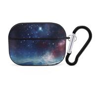 Night Sky Outer Space for Airpod Pro Case Cover Hard Shell Full Drop Protection Cover with Keychain Compatible with AirPod Pro 2nd/1st Generation, Front LED Visible,Black