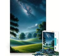 Night Sky Over Rolling Hills 1000 Adult Pieces Jigsaw Puzzle Mind Challenge Toy Together Fun Quality Cut (50x75cm)