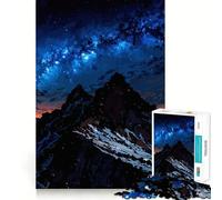 Night Sky Over Snowy Mountains Hard Jigsaw Puzzle for Adults 1000 Pieces Memory Lift Easy Leisure Image Assembly Artistic Gift (50x75cm)