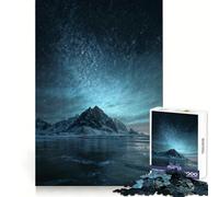 Night Sky over Snowy Mountains in Iceland Jigsaw Puzzles 1000 Piece for Teenagers Reason Skill Toy Serene Time Exact Cut Amazing Present (38x26cm)