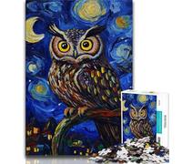 Night Sky Owl 1000 Pieces Jigsaw Puzzles For Teens And Adults,Educational Toys Is Ideal As A Gift for The Whole Family 38x26cm