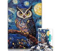 Night Sky Owl JigsawPuzzle 1000 Pieces for Adults,Challenging Game And Family Play for Is Ideal As A Gift for The Whole Family (50x75cm)
