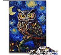Night Sky Owl JigsawPuzzle 1000 Pieces for Teenagers, Family Activity Fun at Home Activities, Birthday Present,Travel Gifts (50x75cm)