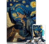 Night Sky Piano Adult Jigsaw Puzzles 1000,Educational Game Challenge Toy Wall Decoration Unique Birthday And Xmas Gifts (38x26cm)