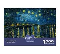 Night Sky River Scene 1000 Piece Jigsaw Puzzle Paper for Adults Evening Water View Puzzle Game for Family Relaxing Focus Home Decor Gift 52x38cm/1000pcs