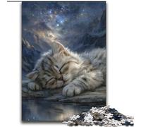 Night Sky Sleeping Cat Puzzles for Adults 2000 Pieces, Challenging Game And Family Play Artists Collection, Fine Art for Age 14 Years Up (70x100cm)