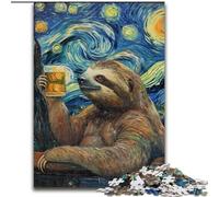 Night Sky Sloth Drinking Puzzles 1000 Pieces for Teenagers, Family Entertainment Toys Is Ideal As A Gift for The Whole Family (26x38cm)