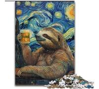 Night Sky Sloth Drinking Puzzles 1000 Pieces for Teenagers, Family Entertainment Toys Is Ideal As A Gift for The Whole Family (50x75cm)