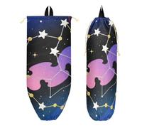 Night Sky Stars Black Purple Plastic Bag Holder Dispenser Reusable Shopping Bag Organizer Plastic Bag Holder Wall Mount Grocery Bag Holder for Under Sink 2 Piecing