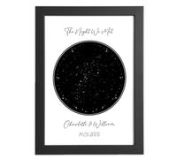 Night Sky Stars Romantic Print Personalised - Perfect for Her, Him, Couples on Valentine's Day, Anniversaries, Birthdays, Christmas, Weddings - Starry Gift From Wife, Husband, Boyfriend, Girlfriend