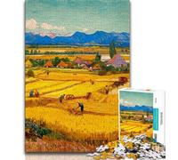 Night Sky-style Wheat Field Adult Puzzles 1000 Pieces,Help The Brain Exercise Addictive Toys to Cultivate Patience Parent-child Interaction (38x26cm)