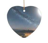 Night Sky Sunset Print Wedding Gift Ideas for Couples, A Just Married Acrylic Christmas Tree Ornament