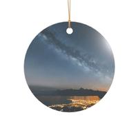 Night Sky Sunset Print Wedding Gift Ideas for Couples, A Just Married Acrylic Christmas Tree Ornament