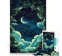 Night Sky Through Trees 1000 Pieces Jigsaws Adults Puzzles Gifts Boost Memory Mental Relax Premium Cut Warm Surprise (50x75cm)