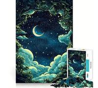 Night Sky Through Trees Jigsaw Puzzle for Teenagers 1000 Pieces Intellect Toy Calm Escape Quality Cut Seasonal Gift (38x26cm)