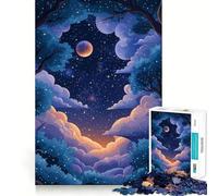 Night Sky Through Trees Jigsaw Puzzles for Adults1000 Pieces Recall Upgrade Peaceful Time Tight Cut Santa Wish List (38x26cm)
