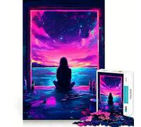 Night Sky Through Window 1000 Adult Pieces Jigsaw Puzzle Mind Challenge Toy Together Fun Quality Cut (38x52cm)
