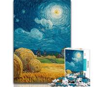 Night Sky Wheat Field 1000 Pieces Jigsaw Puzzles For Teens And Adults,Help The Brain Exercise Addictive Toys to Cultivate Patience Suitable for Couples (38x26cm)