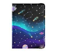 Night Sky with Constellations Leather Passport Holder Cover Wallet Waterproof Passport Covers for Family Business Trip