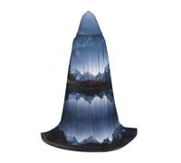 Night Sky With Milky Way Hooded Cape For Teenagers Witch Vampire Cosplay Party Halloween Christmas Printed Long Cloak
