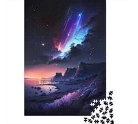 Night Sky with Shooting Stars 1000-Piece Jigsaw Puzzle for Adults, 70x50cm/1000pcs, Smooth White Cardboard Pieces; Easy to Pause And Continue Later