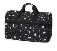 Night Sky with Stars and Moons Travel Duffel Bag for Men Women Boys Girls Teens,Oversized Sports Gym Bag with Shoes Compartment Overnight Weekend Yoga Workout Bag Training Handbag