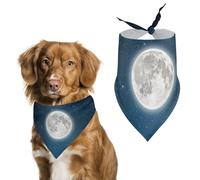 Night Sky with Stars, Moon And Clouds Dog Bandanas Puppy Cat Kerchief Scarf Pet Triangle Bandana for Christmas